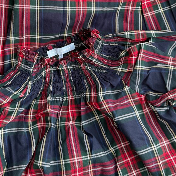 NWOT Hill House Home Caroline Nap Dress Navy Red Tartan M - Picture 6 of 6